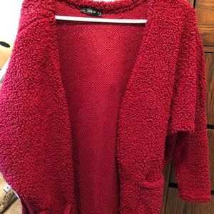 Shein Maroon fluffy jacket